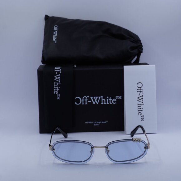 Off-White OERI13M MIAMI 7640 Oval Sunglasses – Gold/Blue
